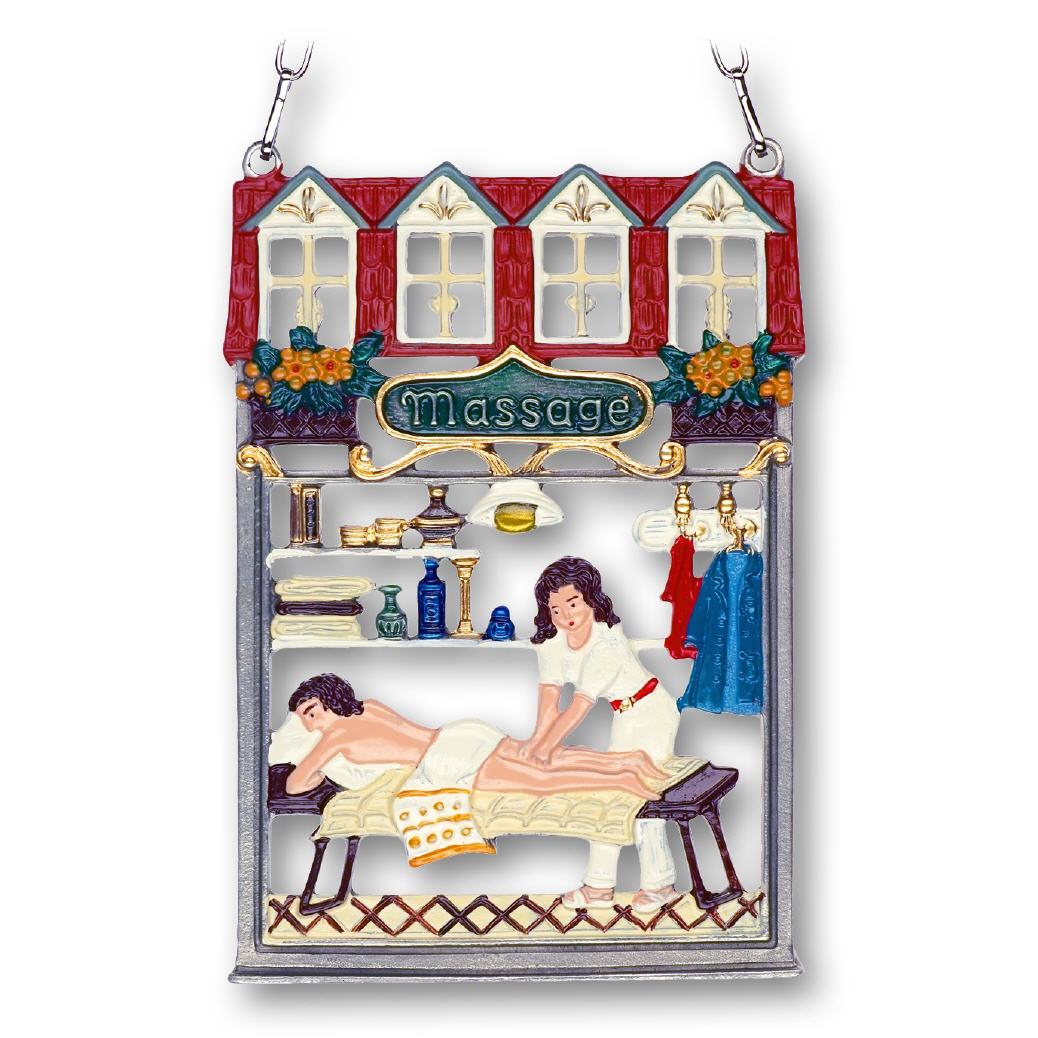 Zinnbild Massage-Frau