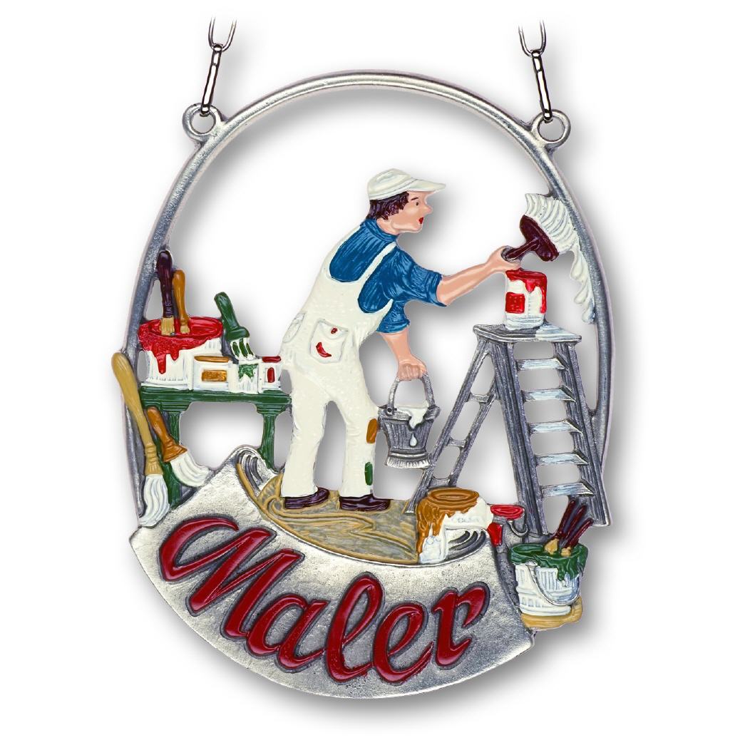 Zinnbild oval Maler