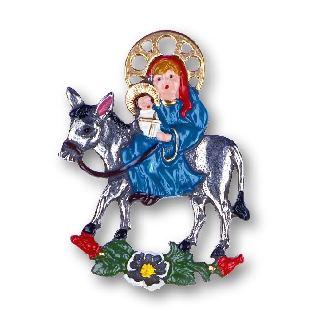 Zinnfigur Maria auf Esel
