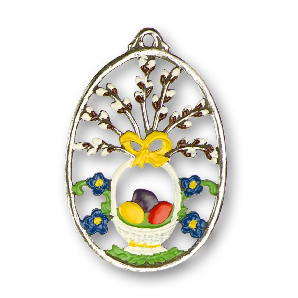 Zinnfigur Osterei-Eierkorb