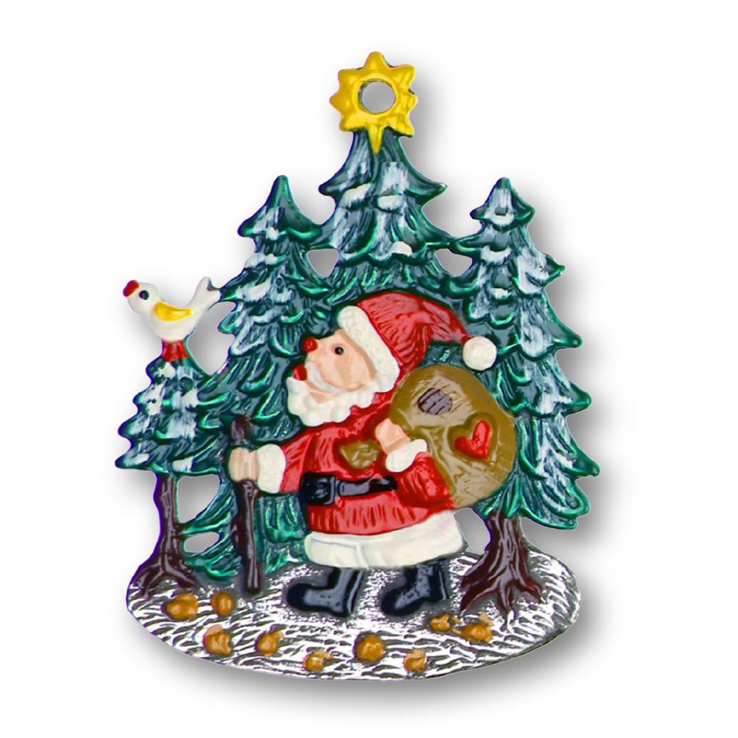 Zinnfigur Weihnachtsmann im Wald