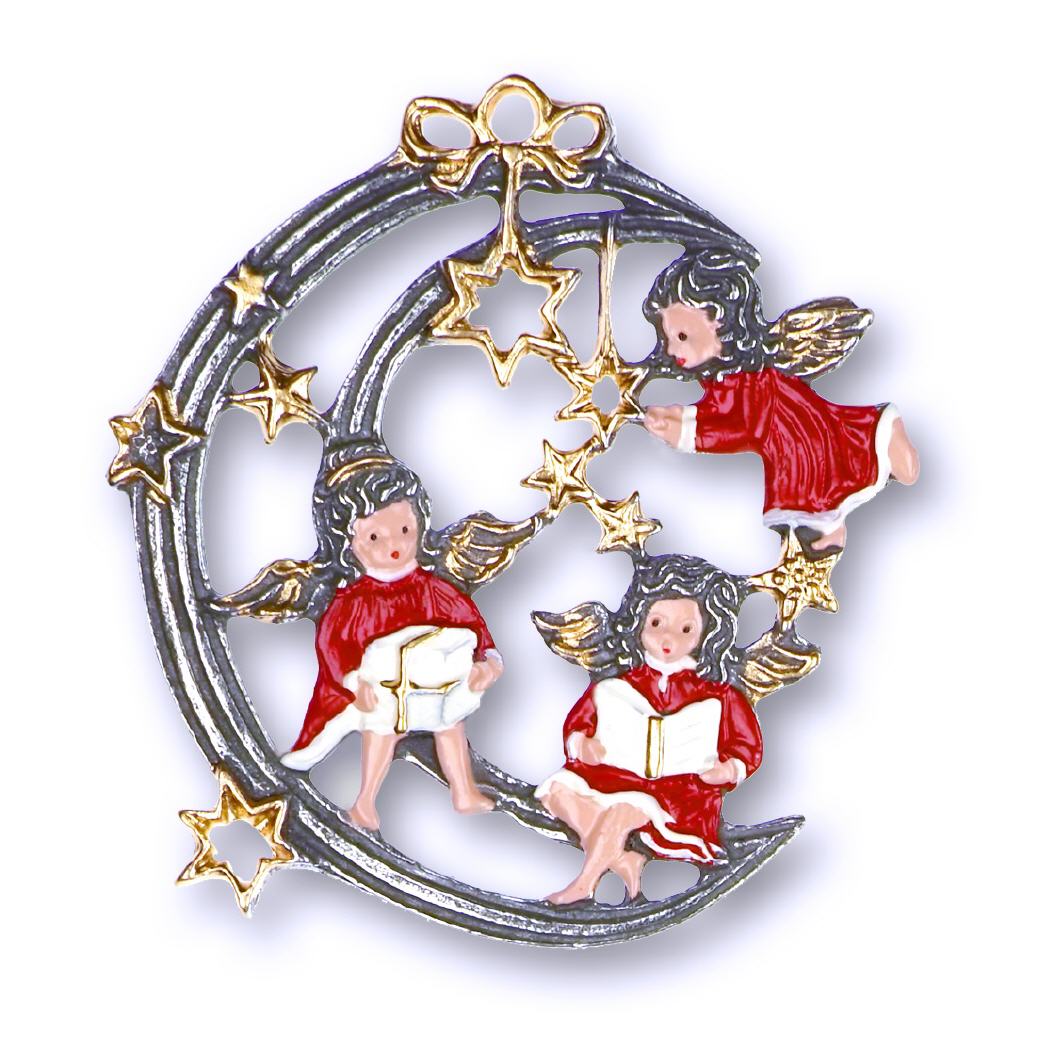 Zinnfigur Drei Engel im Mond