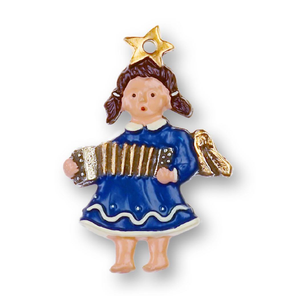 Zinnfigur Engel mit Ziehharmonika
