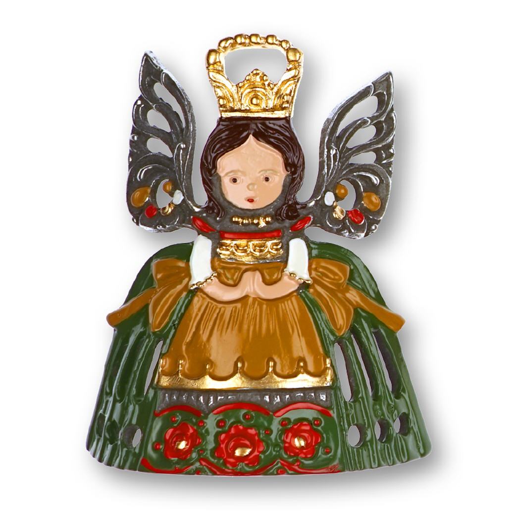 Zinnfigur Engel mit Krone gebogen