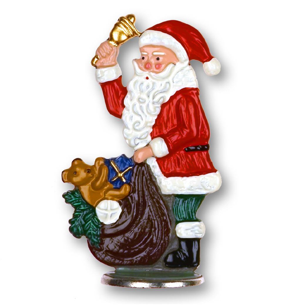 Zinnminiatur zum Stellen Weihnachtsmann mit Sack