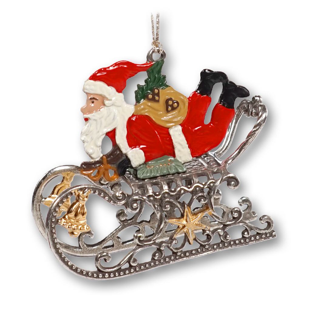 3D-Zinnminiatur Weihnachtsmann liegend