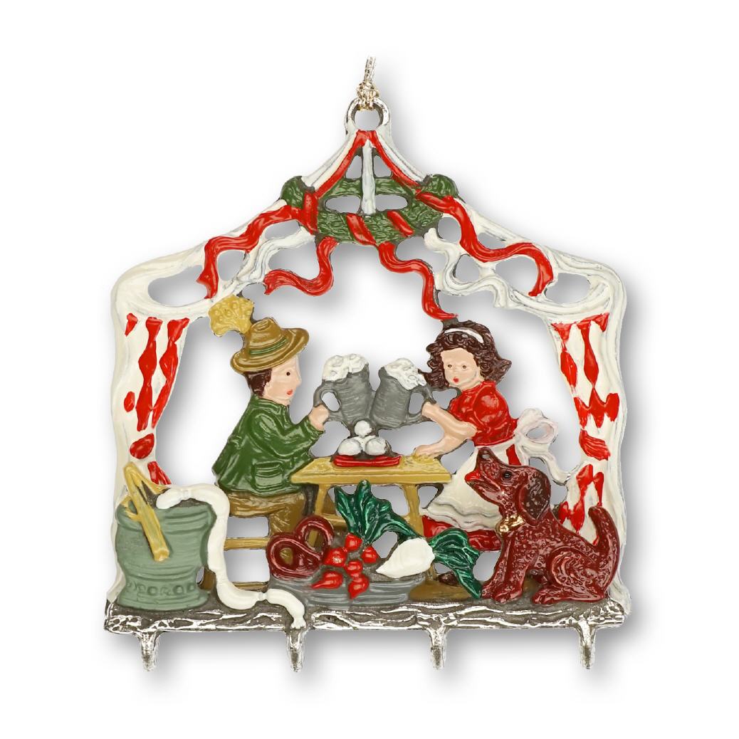 3D-Zinnminiatur Biergarten rot-weiss