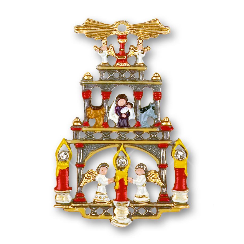Zinnfigur Weihnachtspyramide 6 weisse Steine