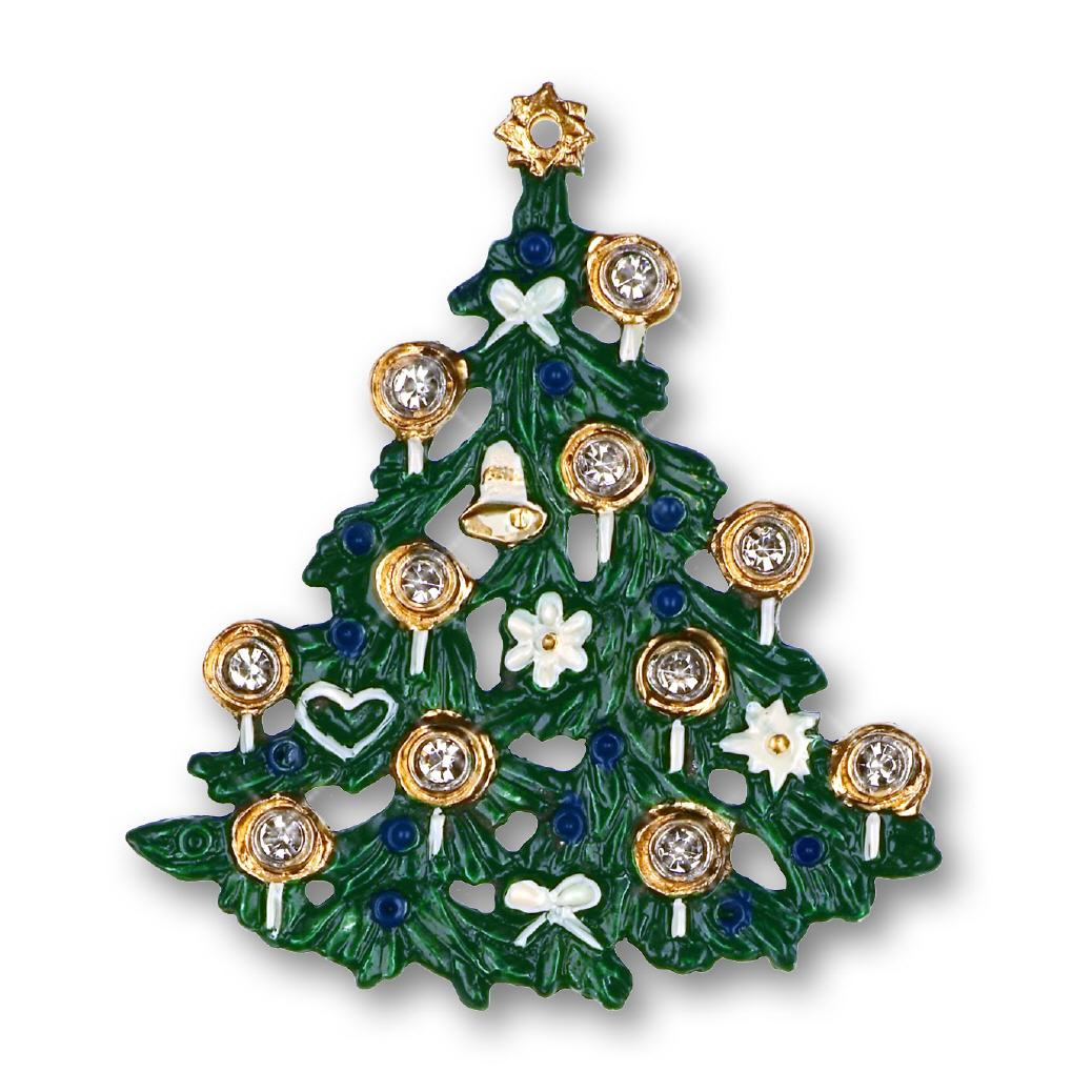 Zinnfigur Christbaum mit 22 weissen Steinen