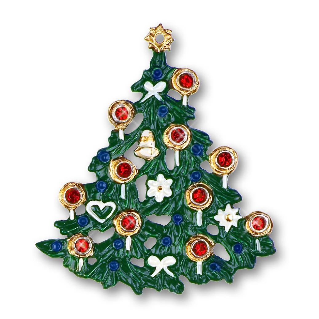 Zinnfigur Christbaum mit 22 roten Steinen