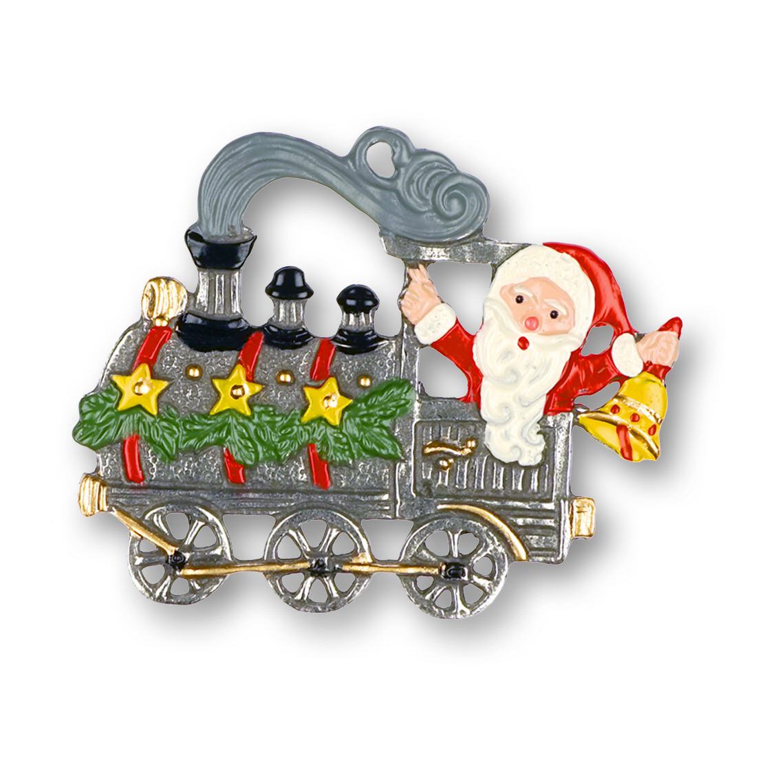 Zinnfigur Lokomotive mit Weihnachtsmann