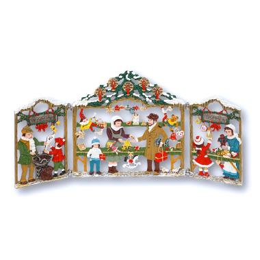 Zinnbild 3-teilig faltbar Christkindlmarkt