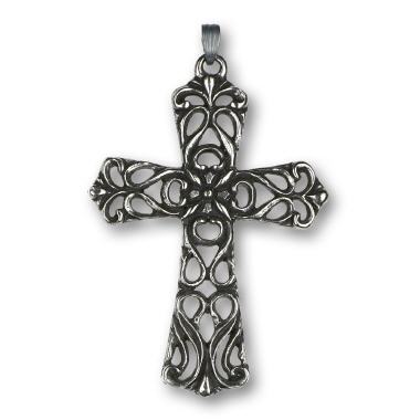 Zinn-Filigrankreuz antik