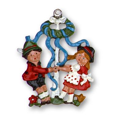 Zinnfigur Kinder mit Maibaum