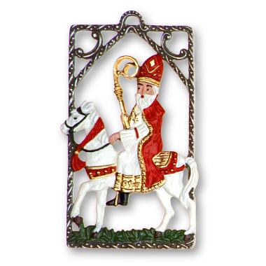 Zinnfigur Nikolaus auf Pferd