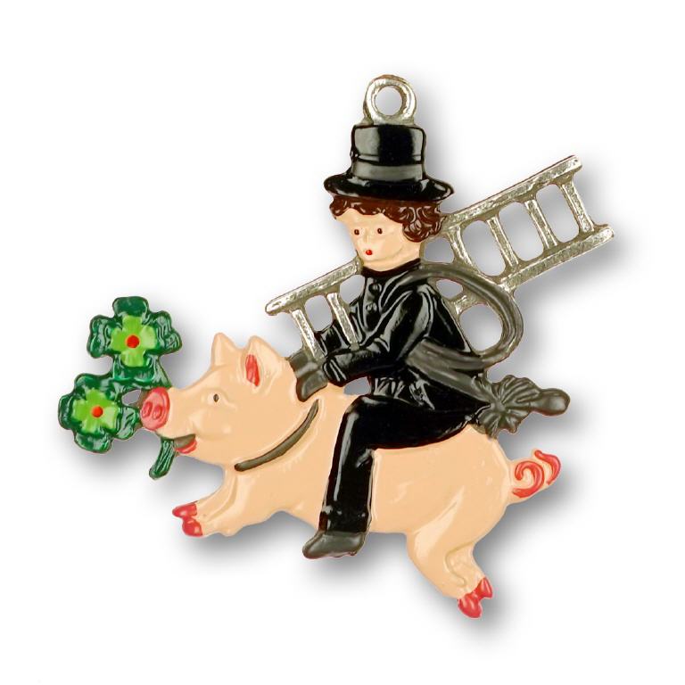 Silvester Dekoration, Glücksbringer-Schornsteinfeger, 4er Set